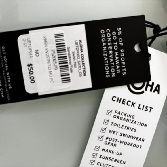 NWT Aloha Collection Sandstone/Tide Swish Mid Pouch - Picture 2 of 6